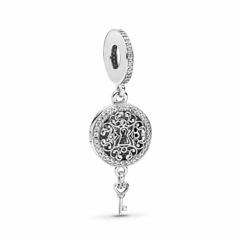 Pandora Regal Love Key Dangle Charm - Sterling Silver/Cubic Zirconia - Canada | MH3517SG